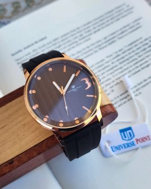 universe point silicon strap watch black/brown
