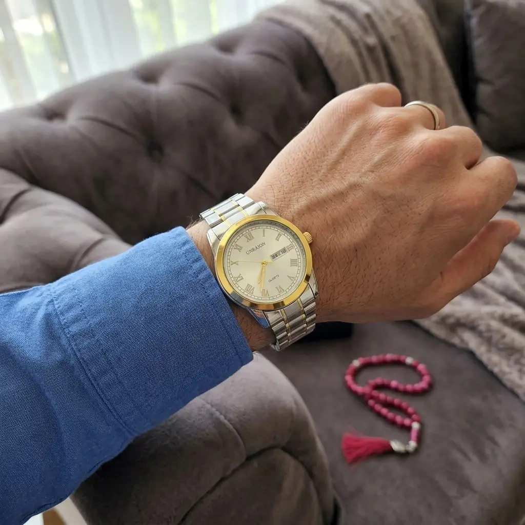 luxury multi color chain strap watch for men – fashion quartz wristwatch with premium metallic link bracelet