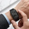 dual tone rectangle watch for men sophisticated classic design formal & casual wear