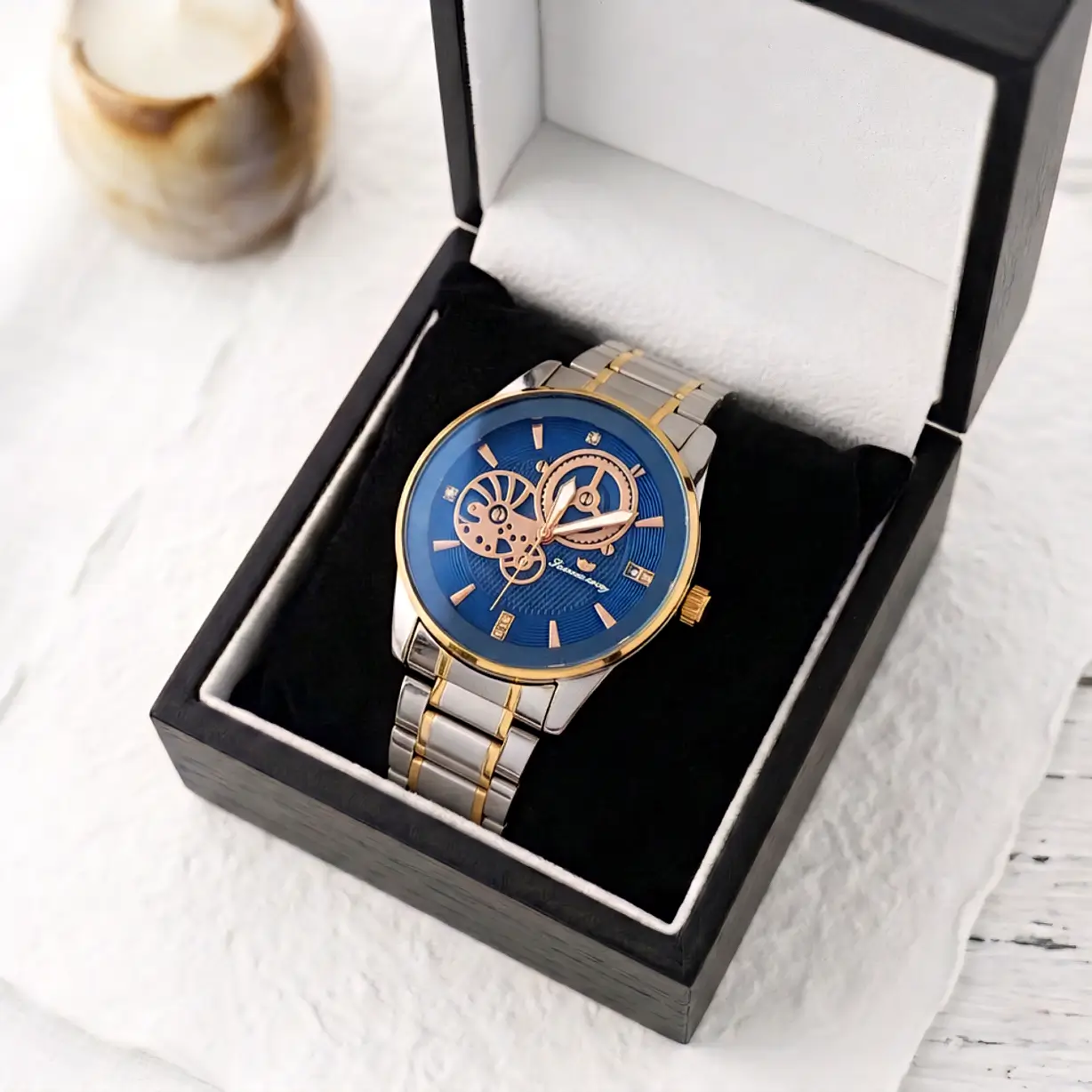 luxury skeleton design watch for men – fashion transparent dial quartz wristwatch with premium leather strap luxury skeleton design watch for men – fashion transparent dial quartz wristwatch with premium leather strap