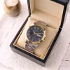 luxury multi color chain strap watch for men – fashion quartz wristwatch with premium metallic link bracelet