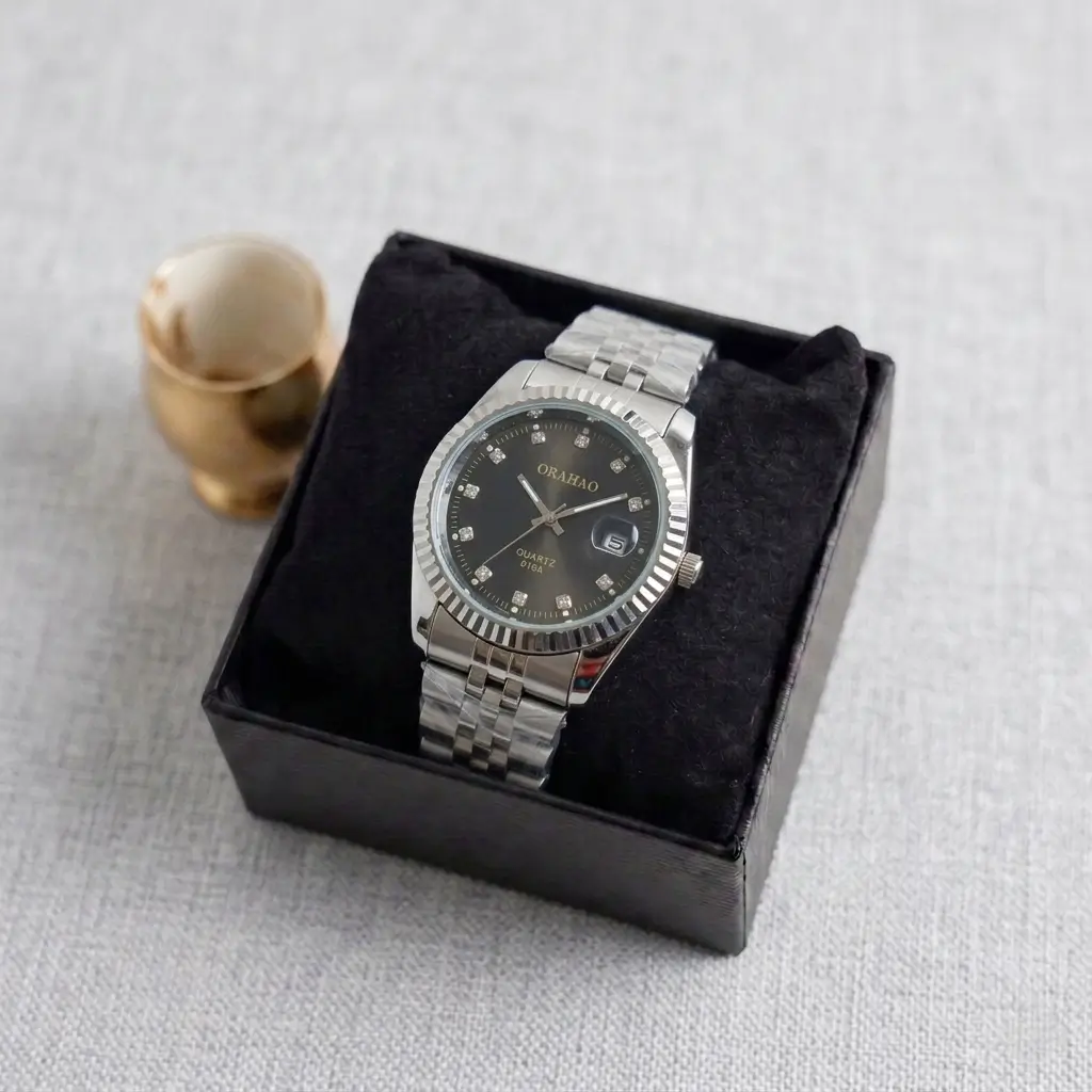 premium men's medium dial analog watch elegant minimalist design