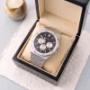 luxury men's chronograph watch premium stainless steel metal chain strap wristwatch elegant quartz fashion watch for men luxury men's chronograph watch premium stainless steel metal chain strap wristwatch elegant quartz fashion watch for men