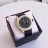 premium leather watch for men multi function day/date window