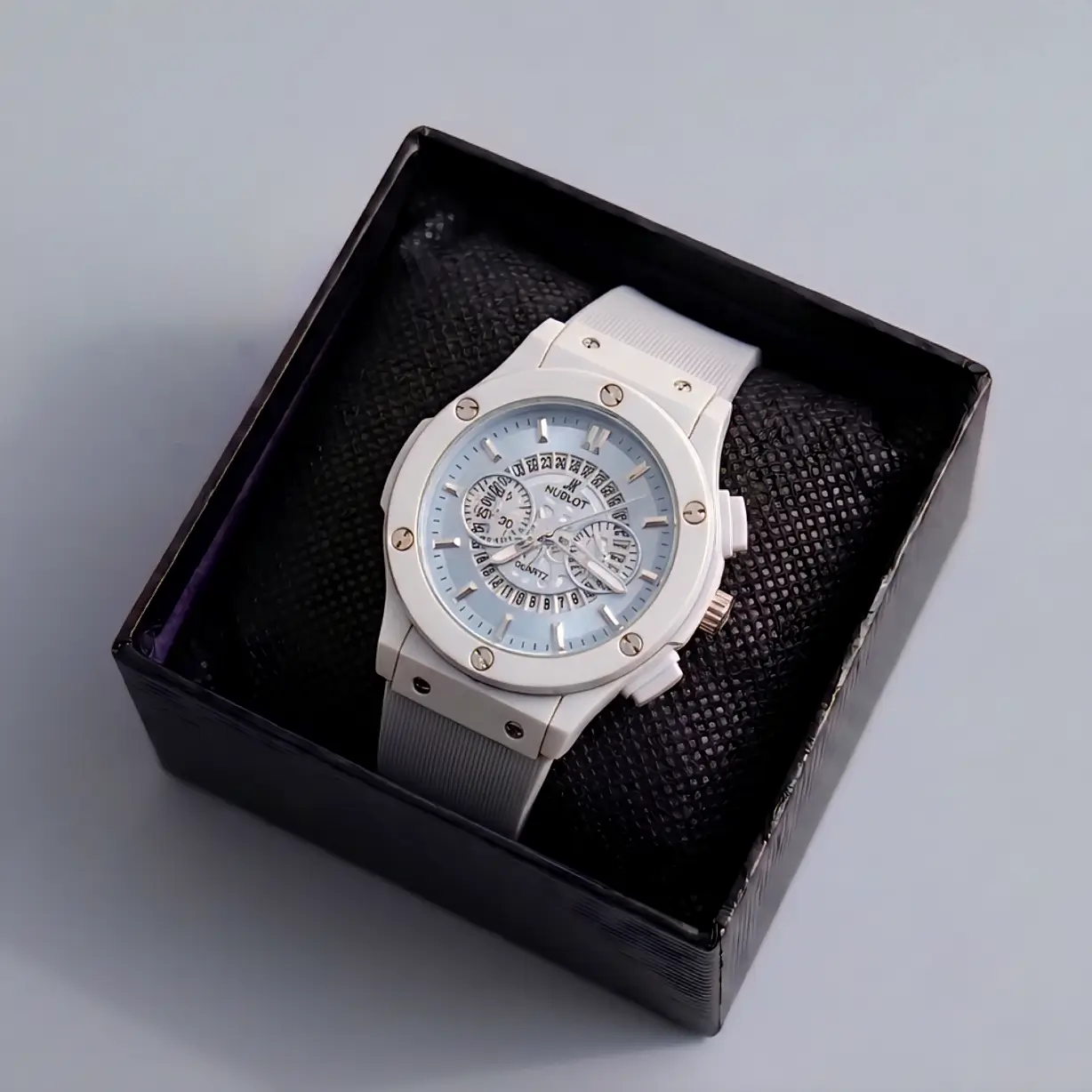 premium chronograph look watch soft silicon strap premium chronograph look watch soft silicon strap