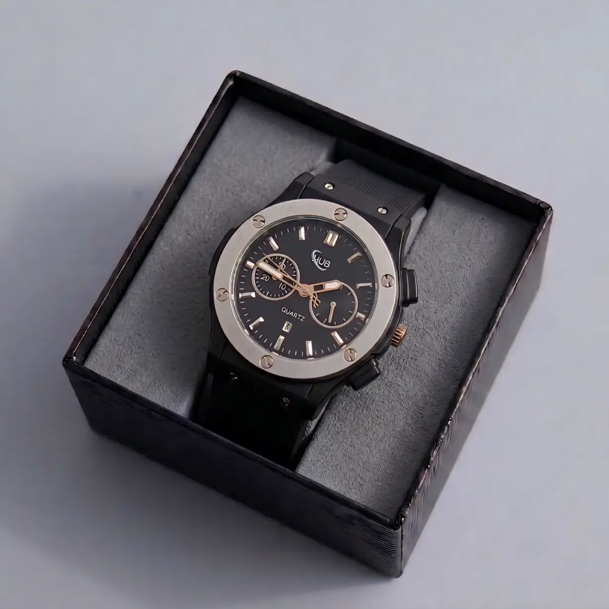 premium chronograph look watch soft silicon strap premium chronograph look watch soft silicon strap