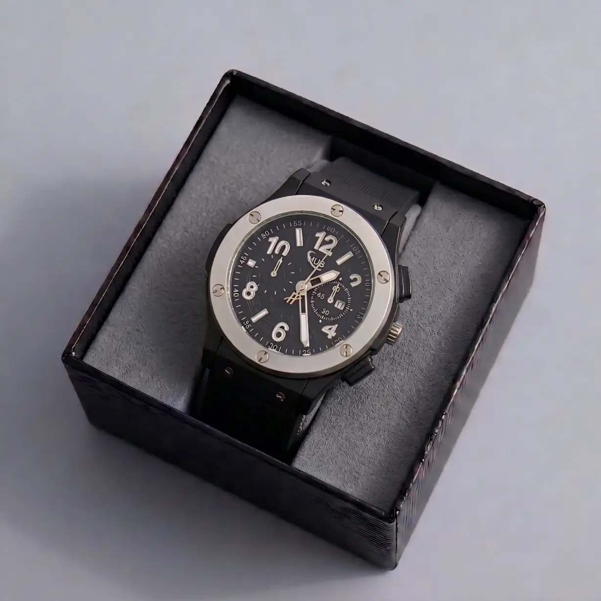 premium chronograph look watch soft silicon strap premium chronograph look watch soft silicon strap