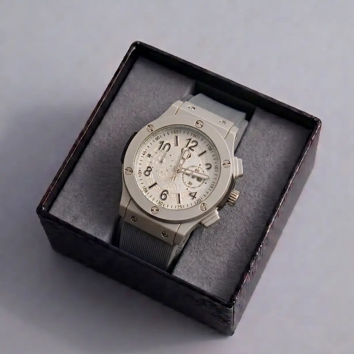 premium chronograph look watch soft silicon strap premium chronograph look watch soft silicon strap